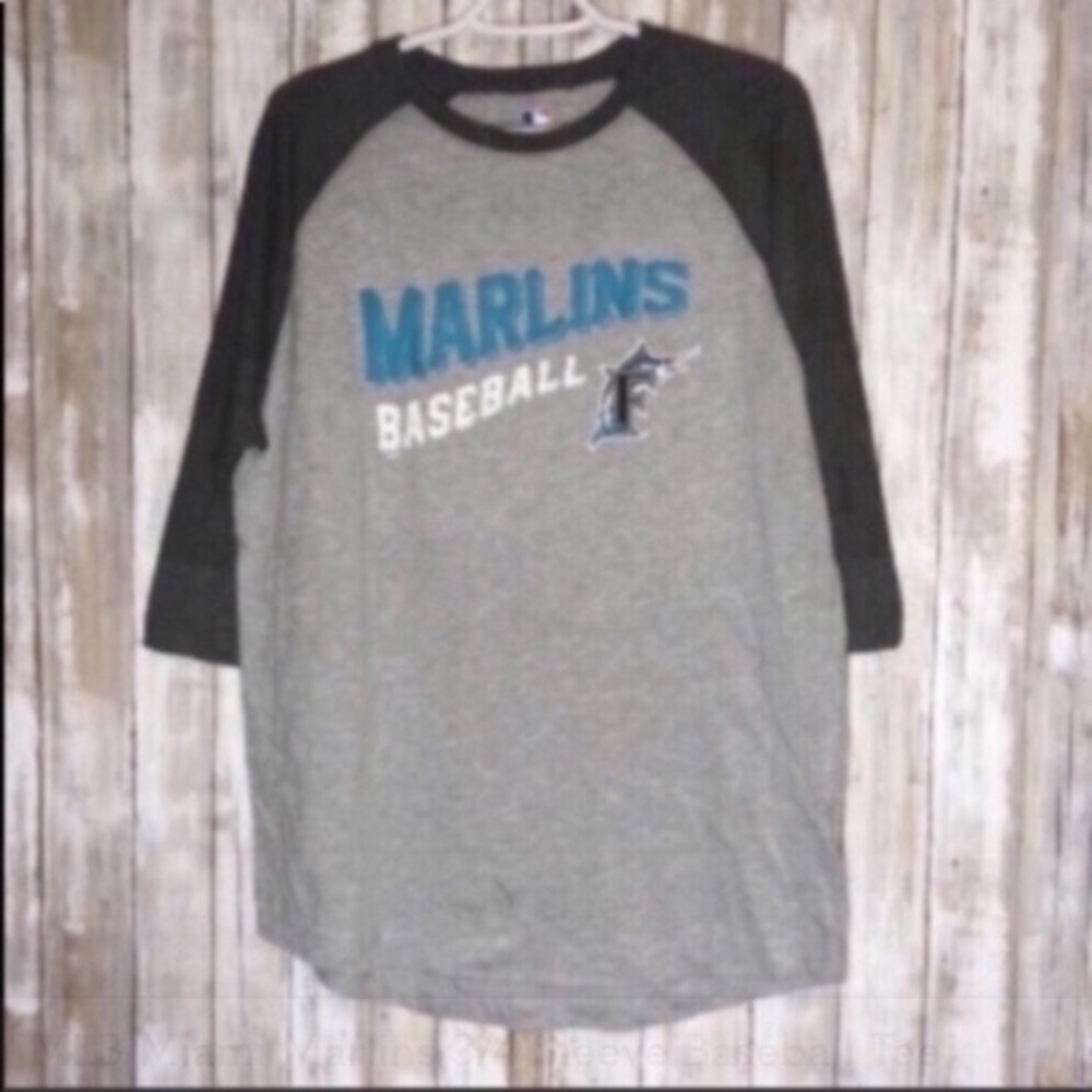 MLB Miami Marlins 3/4 Sleeve Baseball Tee - Picture 6 of 6